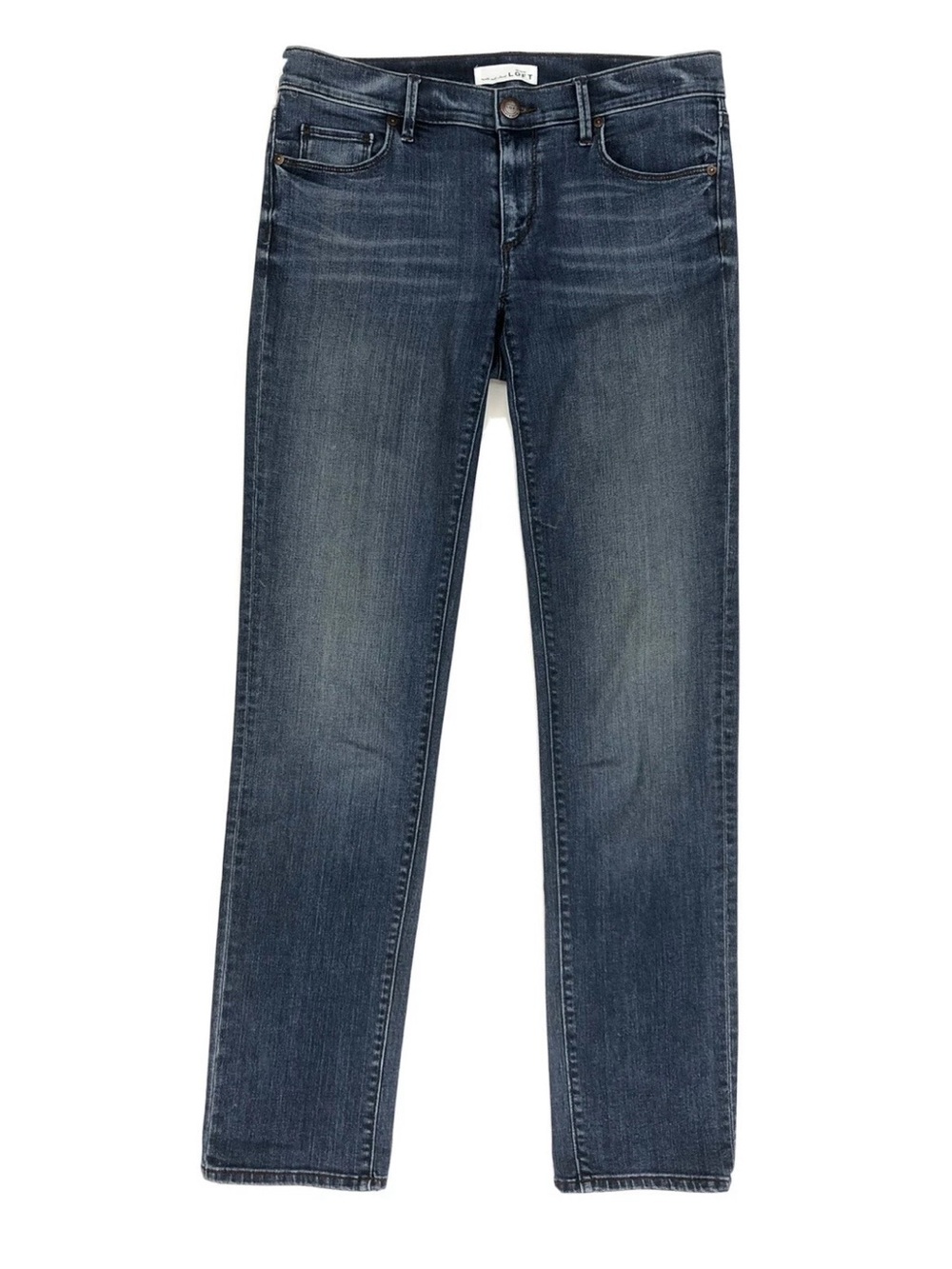 LOFT Women’s Modern Straight Mid- Rise Leg Jeans - Dark Indigo Wash